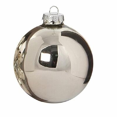 Christmas balls Ø 8cm shiny silver