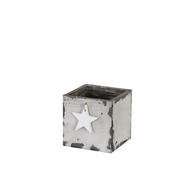 Tiroir en bois 12x12x12 cm Star Emma gris d'occasion