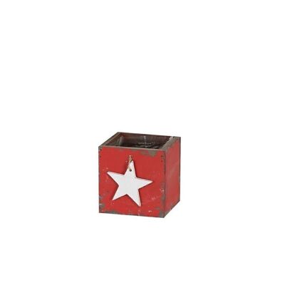Wooden drawer 10x10x10 cm Star Svenja red used