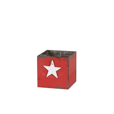 Wooden drawer 12x12x12 cm Star Svenja red used