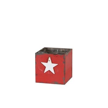 Tiroir en bois 12x12x12 cm Star Svenja rouge d'occasion