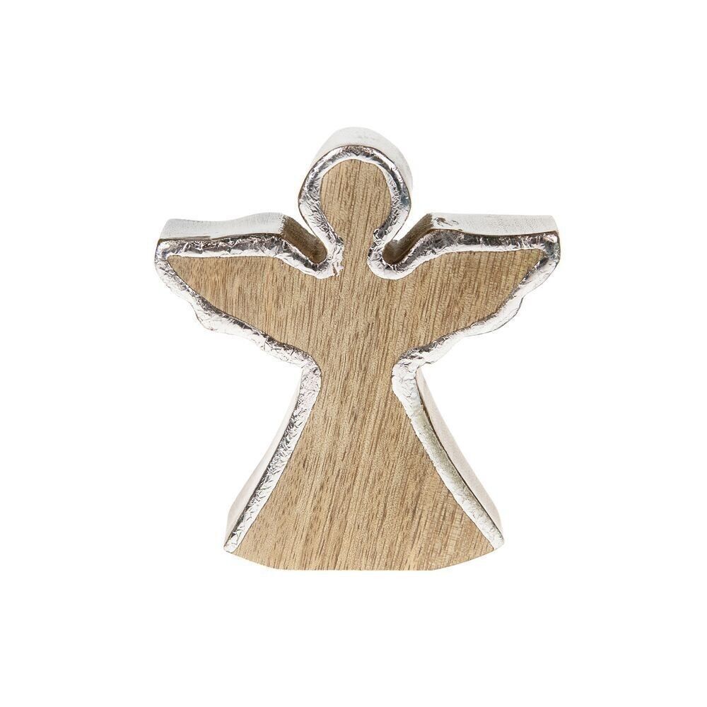 Weihnachtsengel aus Holz 13x2.5x15 cm. goldenem Rand