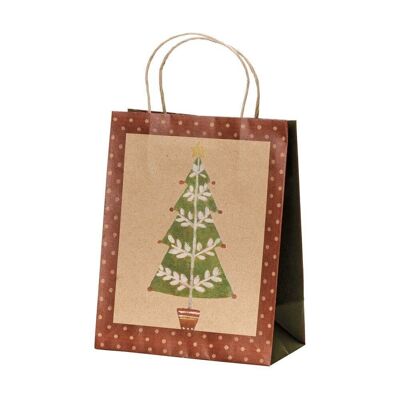 Papier Tragetaschen Tannebaum Fir 26,4x13,6x32,7 cm