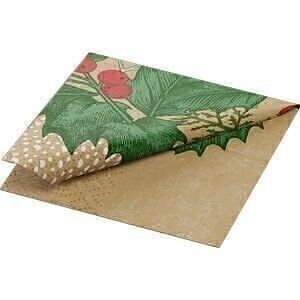 Servilleta de papel DUNI 24x24cm 1/4F. Bayas Nevadas