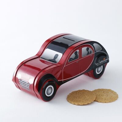 Pure fresh butter plain shortbread biscuits - "2 CV Charleston" metal box 100 g