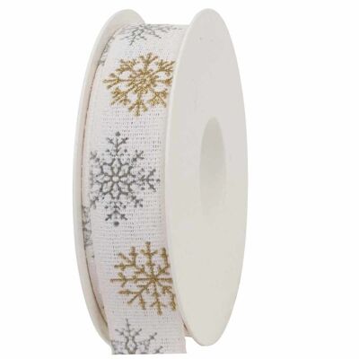 Gift ribbon winter air white 25mm 20 meters