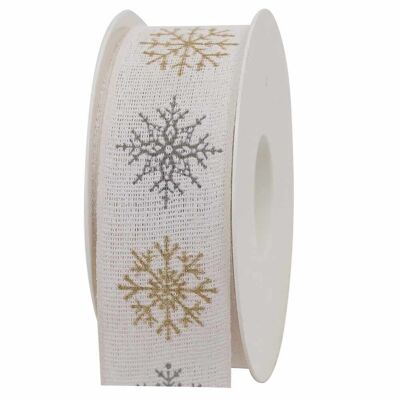 Gift ribbon winter air white 40mm 20 meters