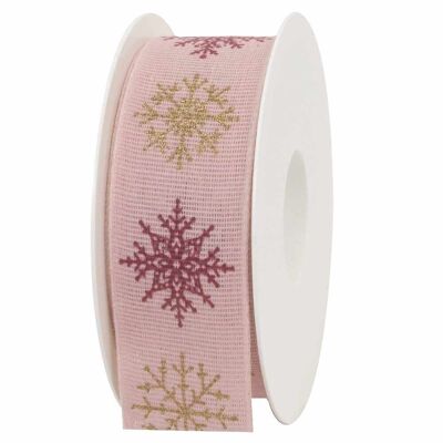 Ruban cadeau air d'hiver vieux rose 40mm 20 mètres