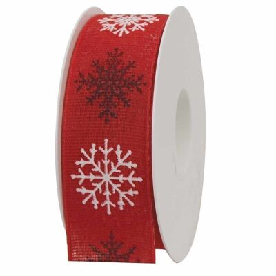 Geschenkband Winterluft rot 40mm 20 Meter