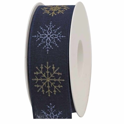 Geschenkband Winterluft blau 40mm 20 Meter