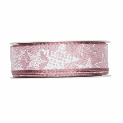 Ribbon "Stars" pink/white 25mm 25m