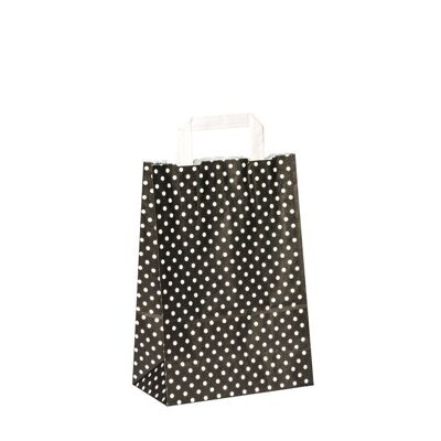 Paper carrier bags dots 22x10x31cm black