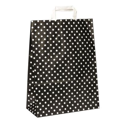 Paper carrier bags dots 32x12x40cm black