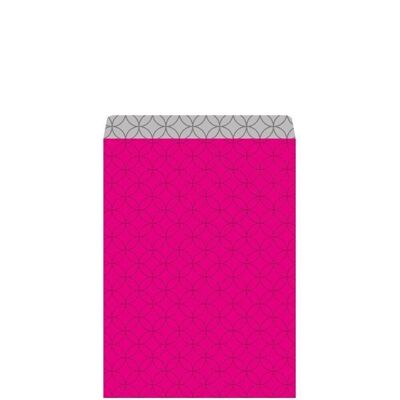 Flat gift bag Circles pink/silver 11.5x17.1+2.8cm
