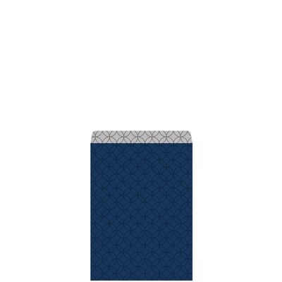 Flat gift bag Circles Blue/Silver 7.9x11+1.5cm