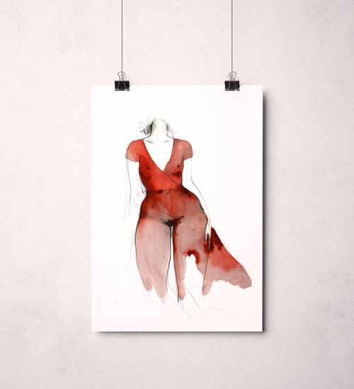 Affiche "La robe rouge"
