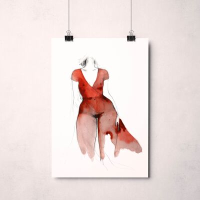 Plakat "Das rote Kleid"