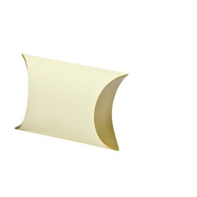Bolsas almohada uni crema/dorado medianas 7x4x6,5 cm