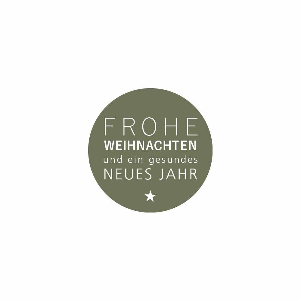 Etichette Natale 3,5 cm tondo Merry Christmas verde