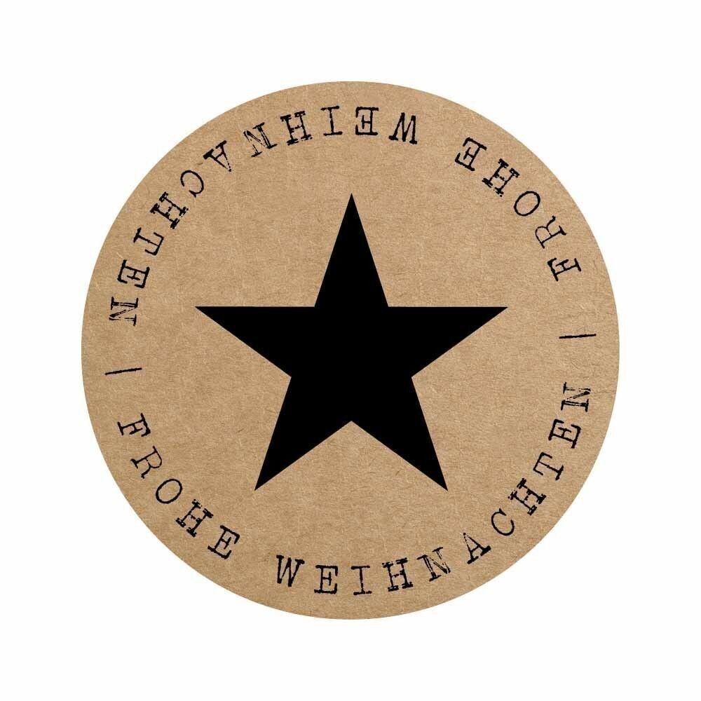 Etichette Natale rotonde da 6,5 cm Buon Natale