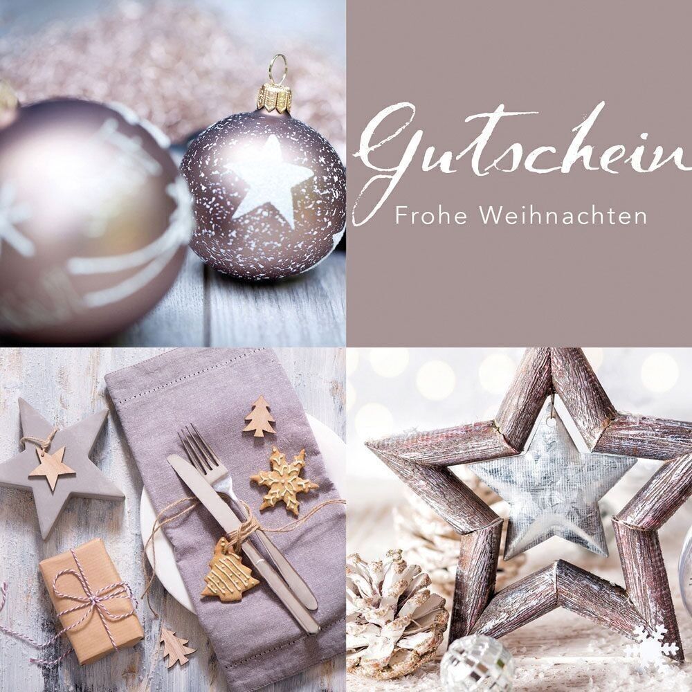Weihnachtsgutschein Klappkarte Silver Star