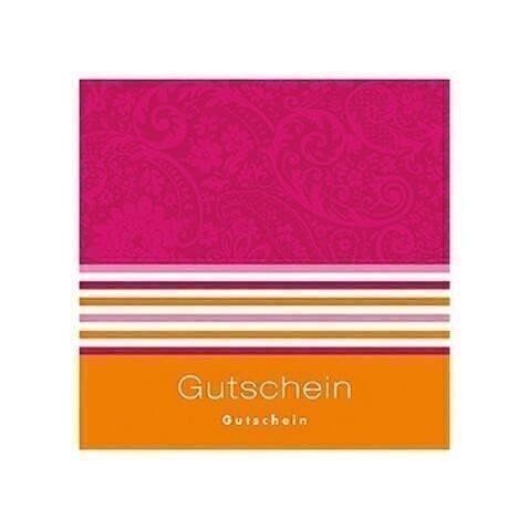 Gutschein-Klappkarte magenta/orange