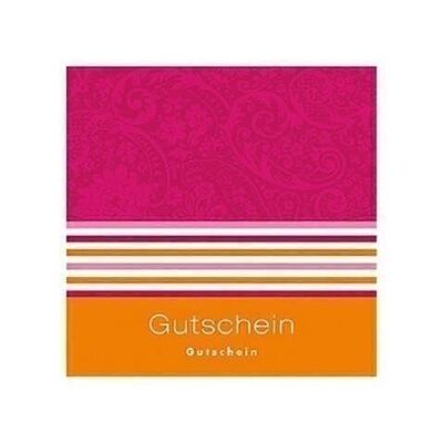 Gutschein-Klappkarte magenta/orange