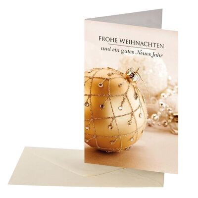 Christmas card ball gold