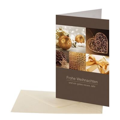 Cartolina di Natale marrone/oro