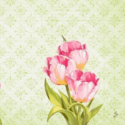 Tovagliolo classico DUNI 40x40cm 1/4F. adoro i tulipani