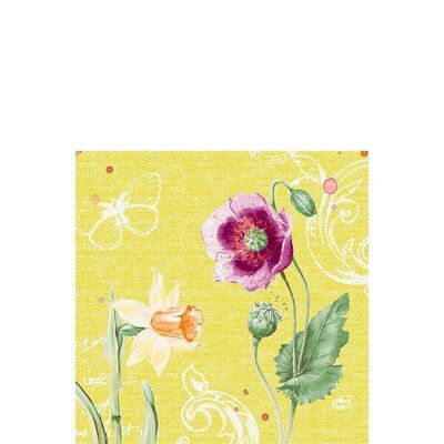 Serviette en tissu DUNI 33x33 cm 1/4F. lys de printemps