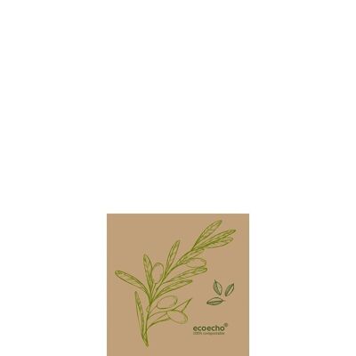 DUNI Dunisoft napkin 20x20 cm 1/4F.Veggies Brown