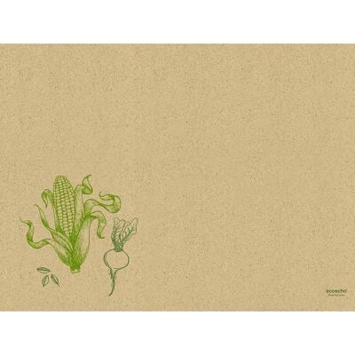 Mantel individual de papel DUNI Grass 30x40cm Verduras Marrón