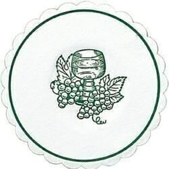 Dessous de verre raisin rond Ø 10 cm vert chasseur