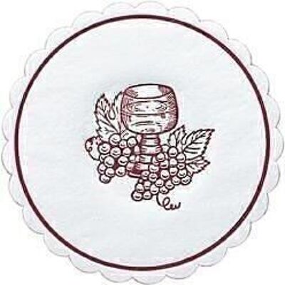 Glass coaster grape round Ø 10 cm bordeaux