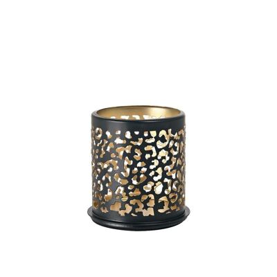 DUNI metal candle holder 75 x 75 mm Safari Leopard