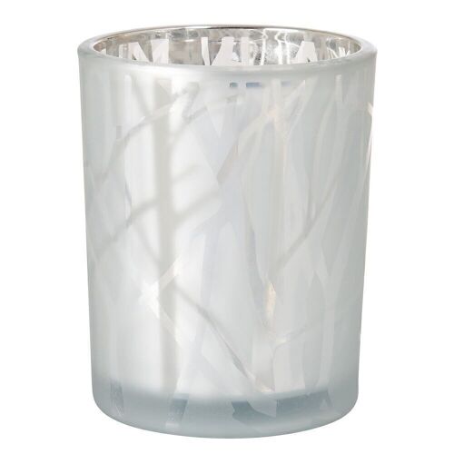 DUNI Kerzenglas Shimmer 100x80mm Weiß