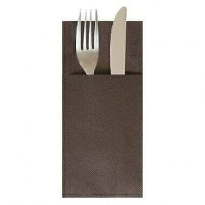 Airlaid napkin pockets wide 40x40cm chocolate