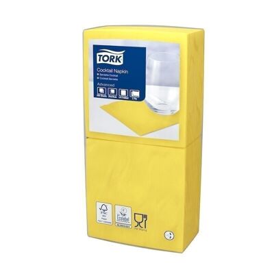 Servilleta de cóctel TORK 24 x 24 cm 2 capas amarillo