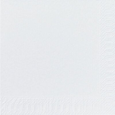 Serviette en tissu DUNI 40x40 cm 2 plis 1/4F. Blanc