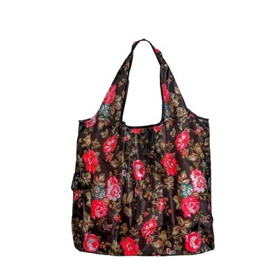 Shopping bag foldable 43x52cm "Roses black"