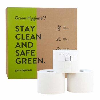Papier toilette Green Hygiene 3 épaisseurs blanc brillant