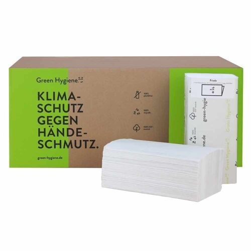Green Hygiene Falthandtücher V-Falz 2-lagig hochweiß