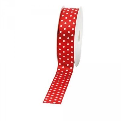 Gift ribbon "Dots" 25mm 20 meters red