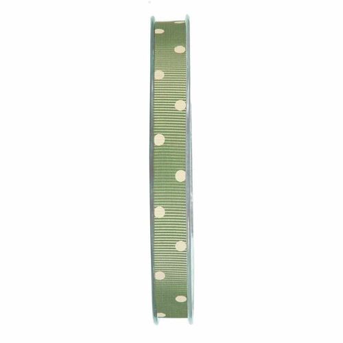 Geschenkband Grosgrain Punkte 10mm/20Meter mint