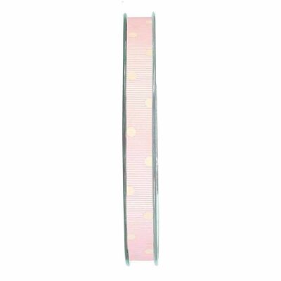 Nastro regalo puntini in gros-grain 10mm/20 metri rosa