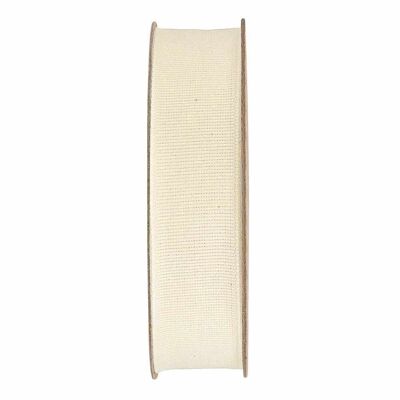 Gift ribbon recycled cotton 25mm/15meter natural