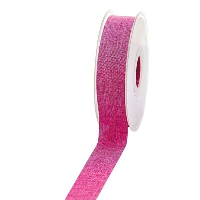 Gift ribbon linen look 25mm 20 meters pink