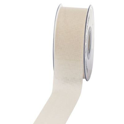 Gift ribbon linen look 40mm 20 meters cream