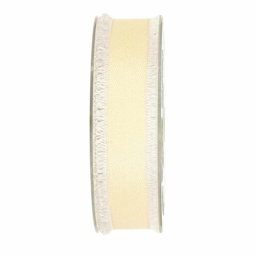 Geschenkband "Fransen" 25mm/15Meter creme